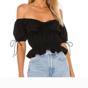 Black off shoulder crop top